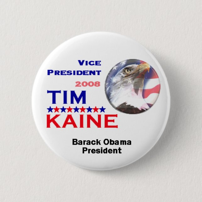 Tim Kaine VP Obama Button (Front)