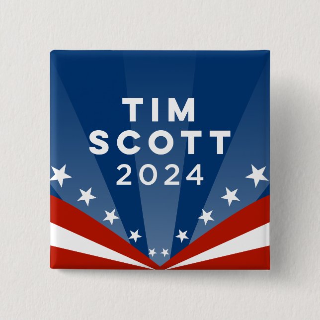 Tim Scott 2024 2 Inch Square Button (Front)
