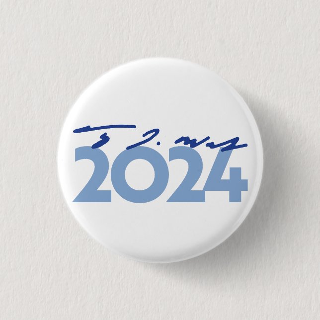 Tim Walz 2024 Signature 1 Inch Round Button (Front)