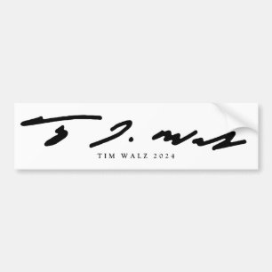 Tim Walz 2024 Signature Bumper Sticker