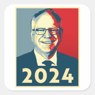 Tim Walz 2024 Square Sticker