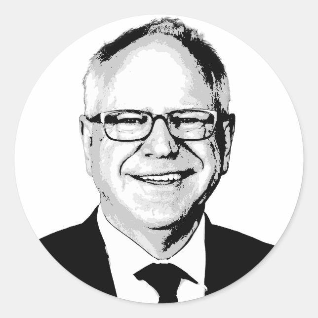 Tim Walz Classic Round Sticker (Front)