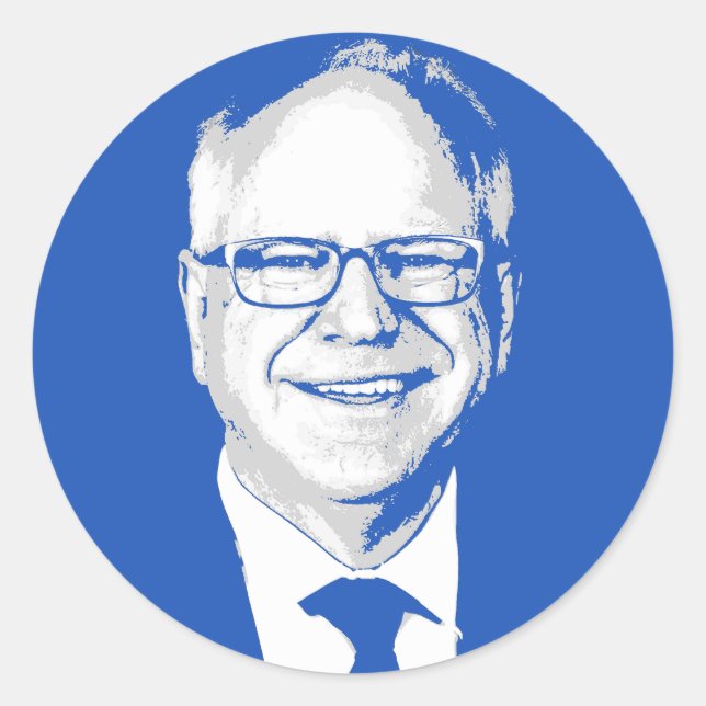 Tim Walz Classic Round Sticker (Front)
