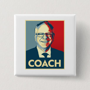 Tim Walz COACH 2 Inch Square Button