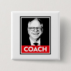 Tim Walz COACH 2 Inch Square Button