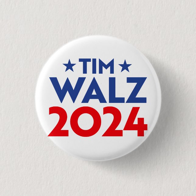 Tim Walz Fan Club 1 Inch Round Button (Front)