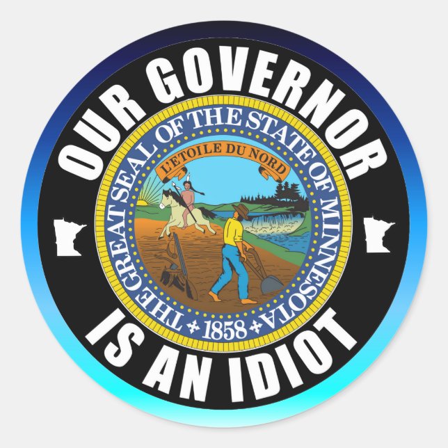 Tim Walz is an idiot Classic Round Sticker (Front)