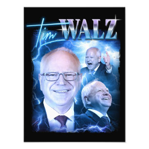 Tim Walz Retro 90s Photo Print