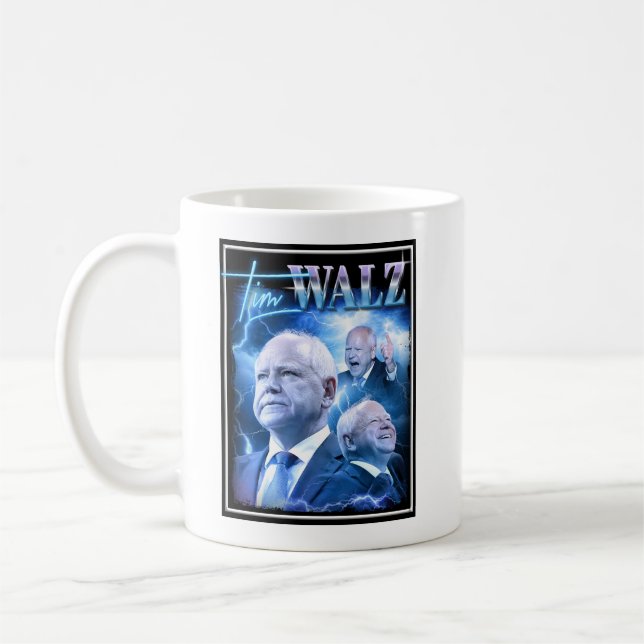 Tim Walz Retro 90s Style Coffee Mug (Left)