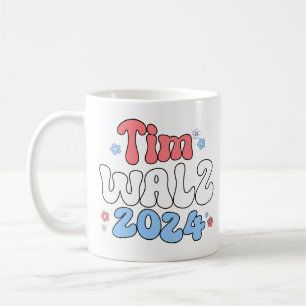 Tim Walz Retro Hippie Style Coffee Mug