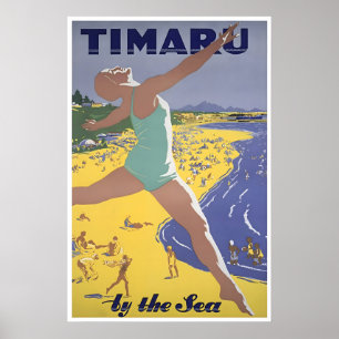 Timaru Art Vintage New Zealand Poster Travel Print