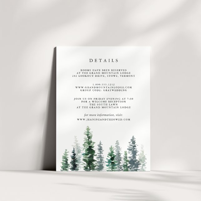 Timber Grove Détails de l'invité Carte de boîtier (Créateur téléchargé)