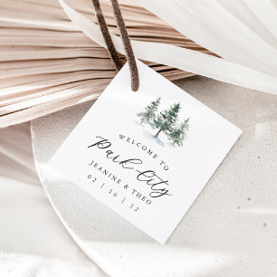 Timber Grove Winter Wedding Welcome Favour Tags