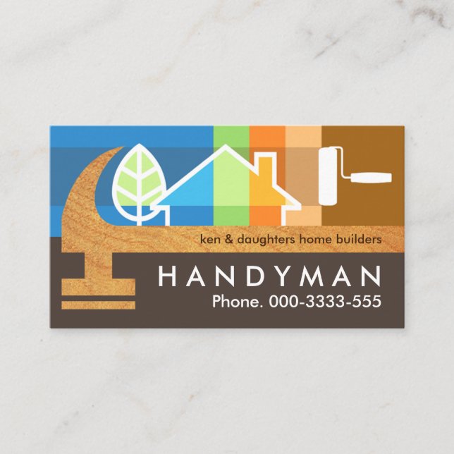 Timber Hammer Magic Paint Stripe Business Card (Front)