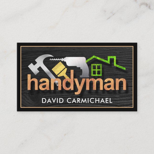 Timber Handyman Tools Signage  Business Card (Front)