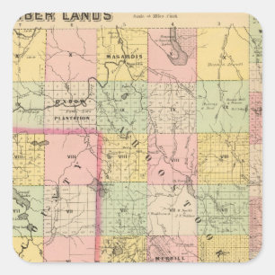 Timber lands 4 Atlas Map Square Sticker