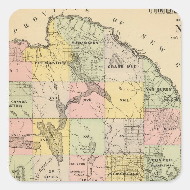 Timber lands 5 Map Atlas Square Sticker (Front)