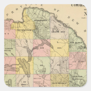 Timber lands 5 Map Atlas Square Sticker