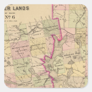 Timber lands 6 Map Square Sticker