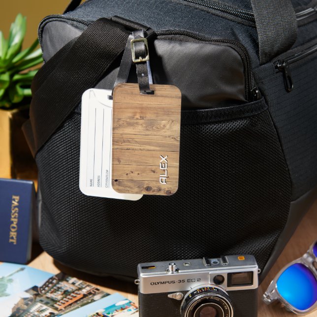 Timber Slates Texture – Natural Wood Pattern Luggage Tag (Front & Back)