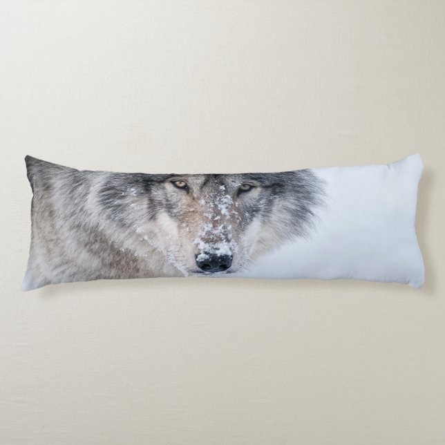 Timber Wolf  Body Pillow (Front)