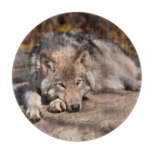 Timber Wolf Cutting Board