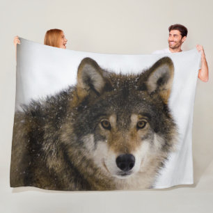 TIMBER WOLF FLEECE BLANKET