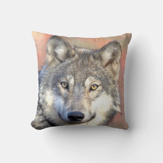 Timber Wolf Grey Decorative Accent Throw Pillow (Front)