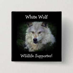 Timber Wolf Grey Wolf Wild Animal 2 Inch Square Button