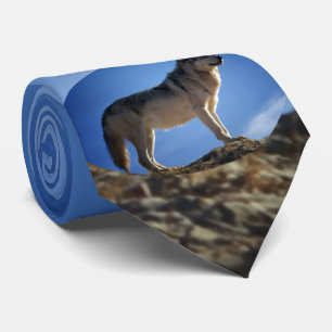 Timber Wolf in Montana - Big Sky Country Tie
