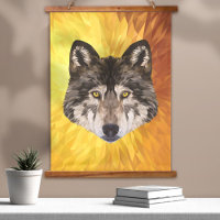 Timber Wolf Modern Abstract Animal Polygonal Art 