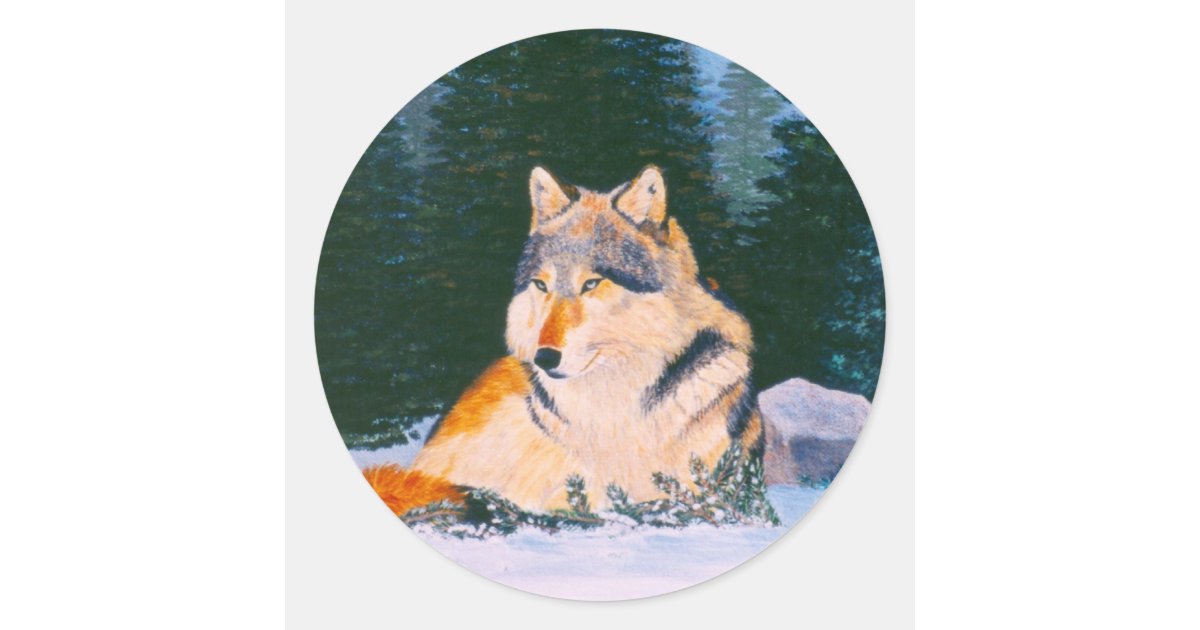 Timber Wolf Sticker | Zazzle