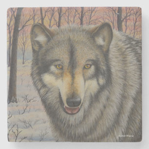 Timber Wolf Stone Coaster