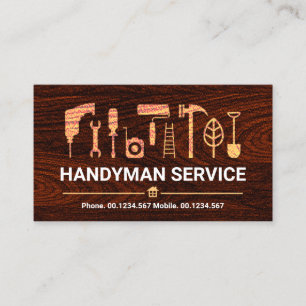 Timber Wood Grain Handyman Tools #ZazzleMade Business Card