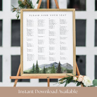 Timberline | Alphabetical Wedding Seating Chart