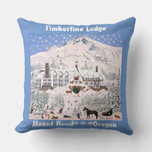 Timberline Lodge Fleece Blanket Throw Pillow
