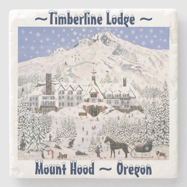 Timberline Lodge Stone Coaster (Front)