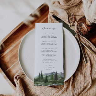 Timberline   Mountain Forest Watercolor Wedding Menu