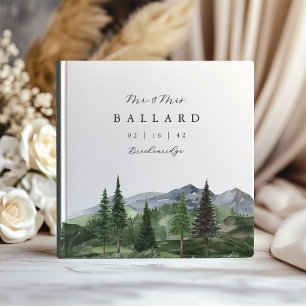 Timberline   Watercolor Mountain Forest Wedding Guest Book
