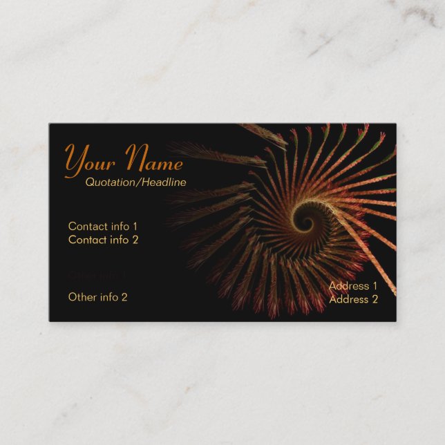 TimberSpiral FractaL Business Card (Front)