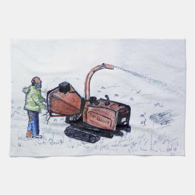 Timberwolf wood chipper kitchen towel (Horizontal)