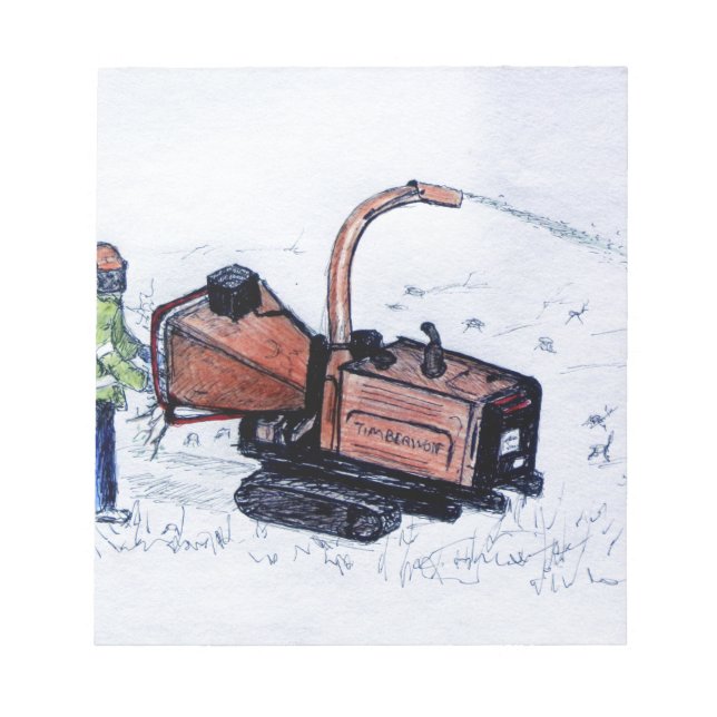 Timberwolf wood chipper notepad (Front)