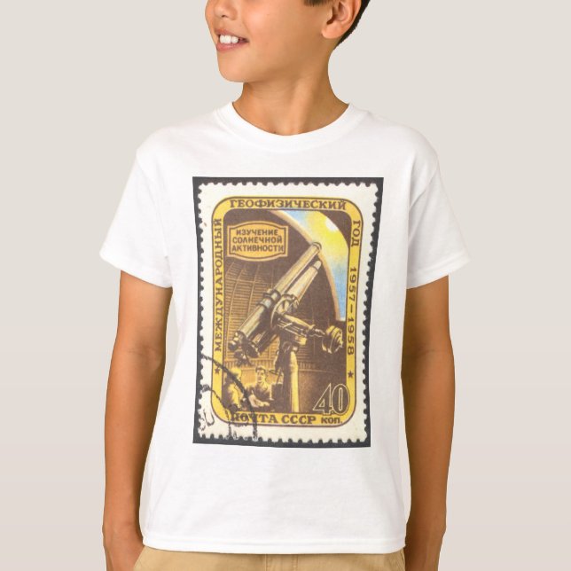 Timbre 1957 d'astronomie de l'URSS de T-shirt (Devant)