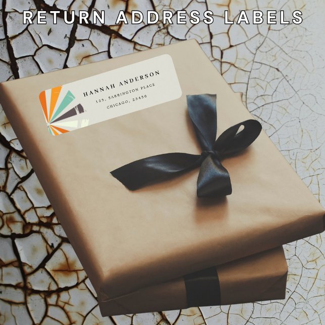 Timbre adresse de retour bohème ensoleillé jaune b (Créateur téléchargé)