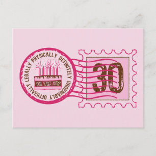 Timbre d'anniversaire 30 Carte postale