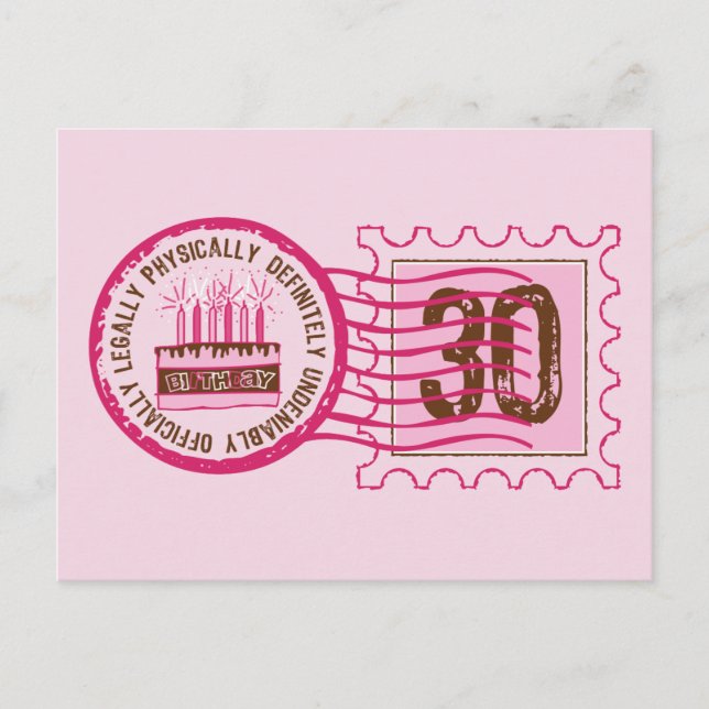 Timbre d'anniversaire 30 Carte postale (Devant)