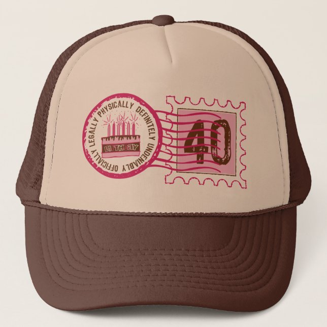 Timbre d'anniversaire 40 Casquette (Devant)