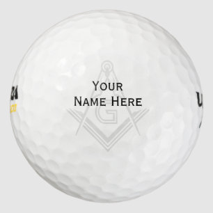 Timbre de balle de golf maçonnique personnalisé   