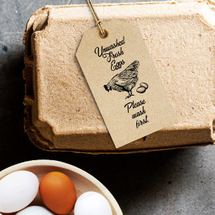 Timbre de carton pour oeufs non lavés - Étiquette
