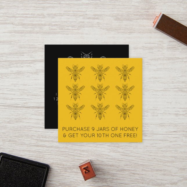 timbre de fidélité aux abeilles miel (Devant/Arrière en situation)